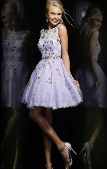 Robe courte de soirée violette