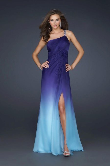 Gradient en robe de soirée - violet et bleu