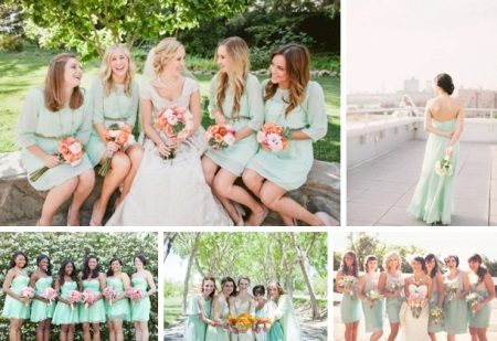 Robes de menthe pour demoiselles d'honneur