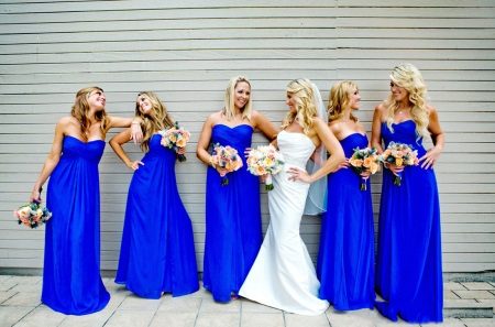 Robes bleues pour demoiselles d'honneur