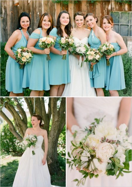 Robes de demoiselle d'honneur bleu