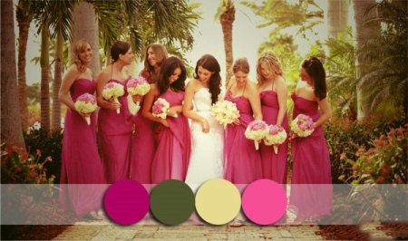 Robes roses pour demoiselles d'honneur