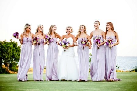 Robes de demoiselle d'honneur lilas claires