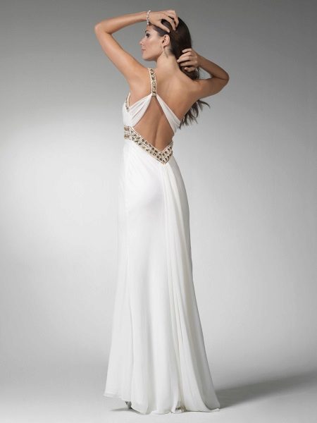 Robe de soirée grecque à dos nu