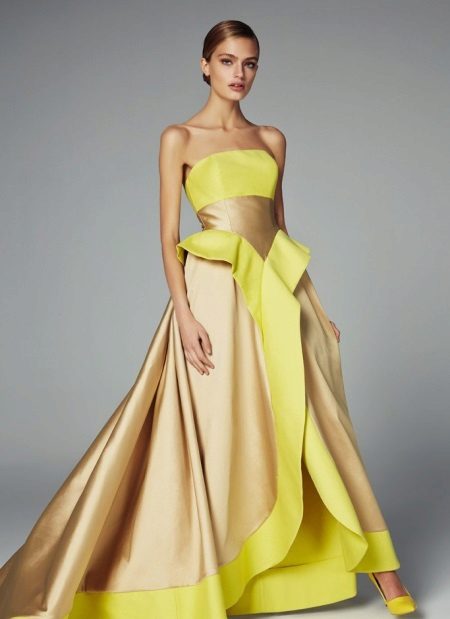 Robe de soirée jaune moelleux