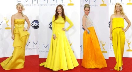 Robe de soirée jaune d'étoiles