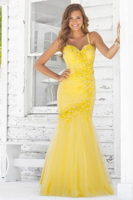Robe de soirée jaune