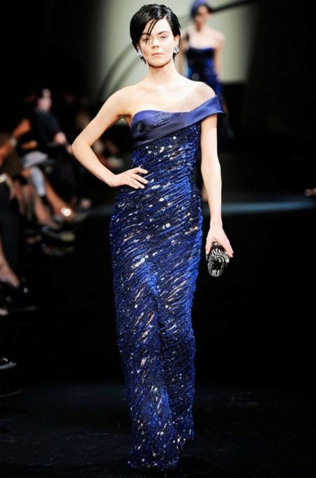 Robe de soirée bleue d'Armani