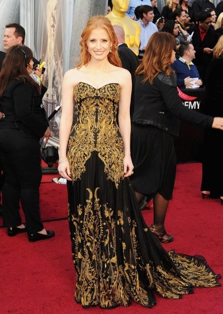 Robe de soirée de Alexander Mcqueen avec or