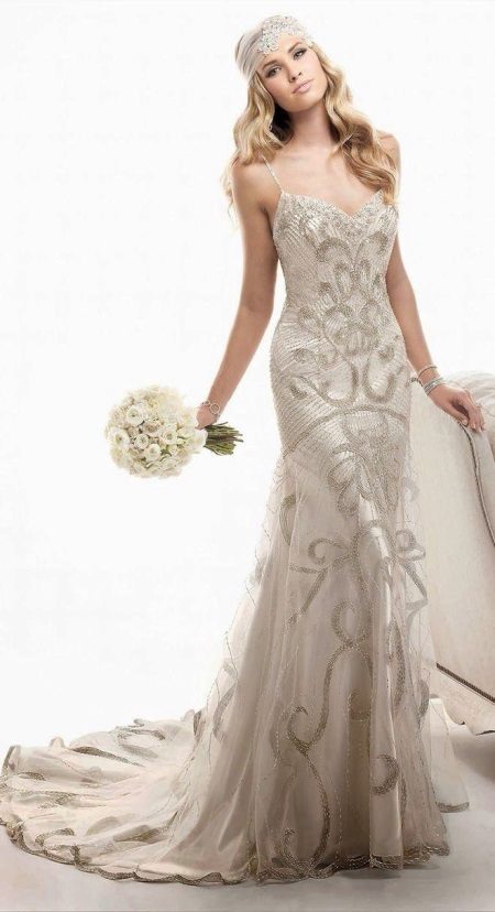 Robe de mariée en dentelle sirène dans un style rétro