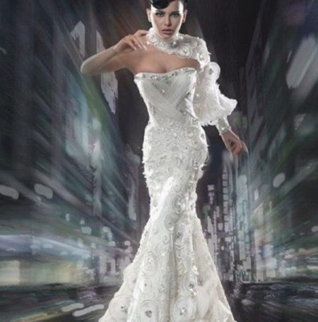 Robe de soirée glamour blanche avec une manche