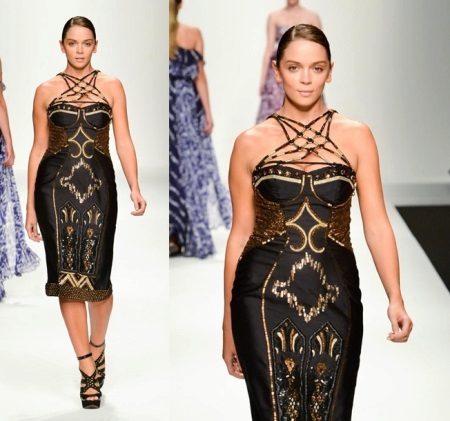 Soirée élégante robe noire en grande taille