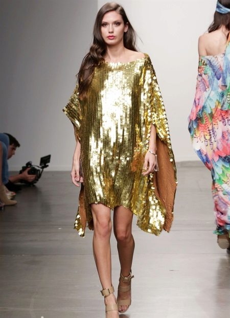 Robe de soirée d'été courte dorée