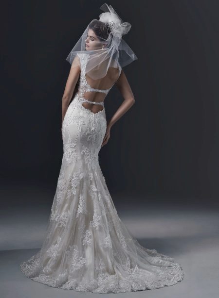 Mermaid Open Back Esküvői ruha 2016 Maggi Sotero