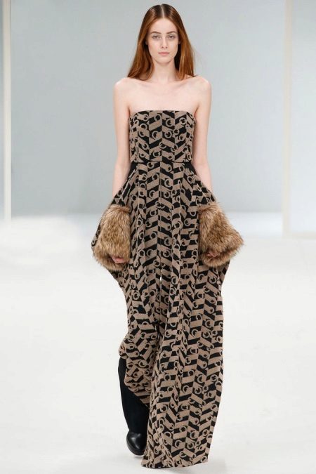 Robe de soirée avec fourrure