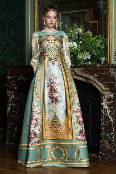 Robe de soirée 2016 d'Alberta Ferreti en style baroque