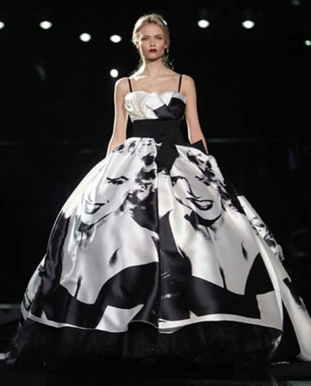 Robe de mariée noire et blanche