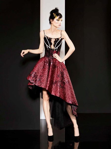 Robe de soirée courte claret