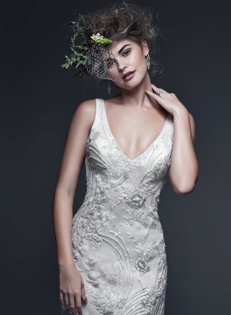 Robe de mariée brodée de cristaux Swarovski
