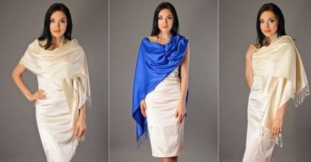 Robe de soirée avec étole