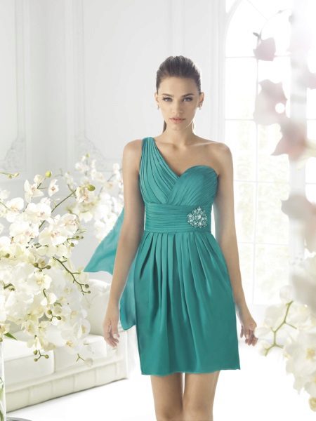Robe de soirée courte turquoise