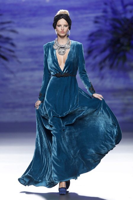 Robe émeraude bleue