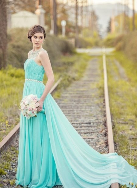 Robe chemise turquoise tiffany