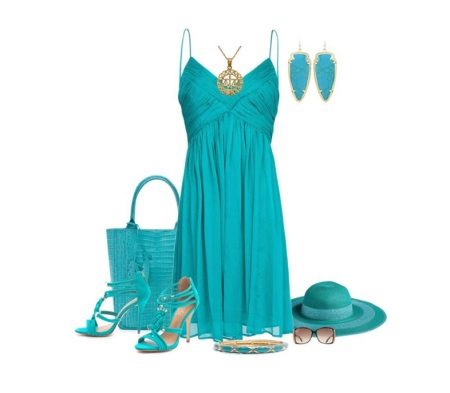 Accessoires de robe turquoise