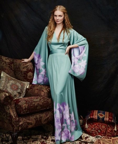 Robe de soirée kimono à manches longues