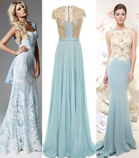 Robes bleues avec or