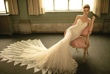 Robe de mariée sirène à bretelles