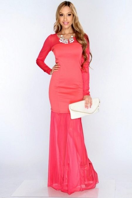 Robe corail rose néon
