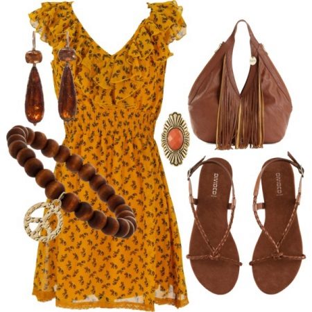 Accessoires de robe moutarde