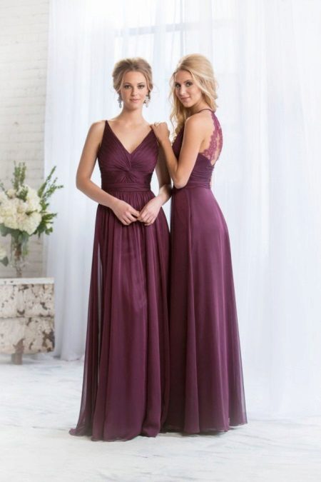 Robe longue couleur vin