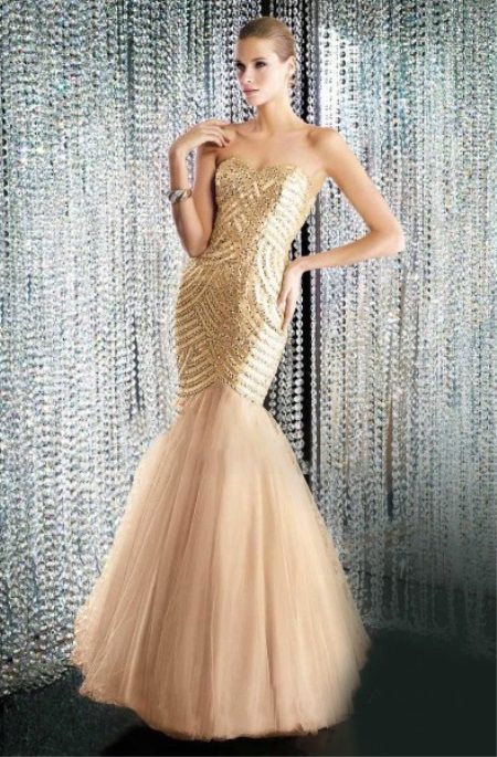 Sirène robe d'or