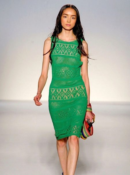 Robe tricotée verte