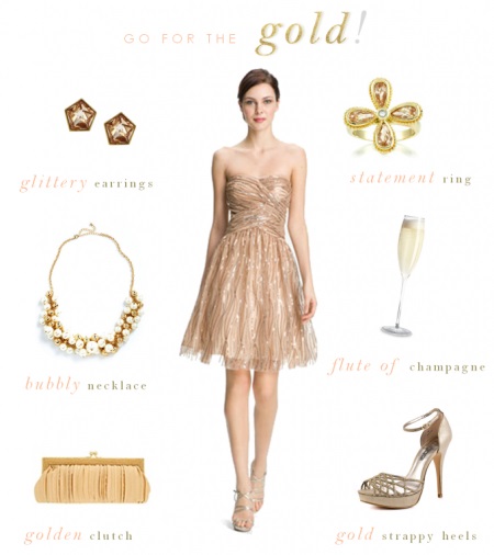 Accessoires de robe d'or