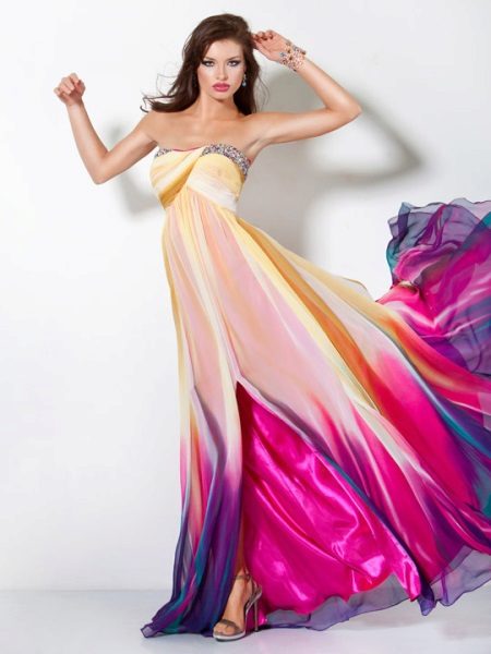 Robe de couleur longue