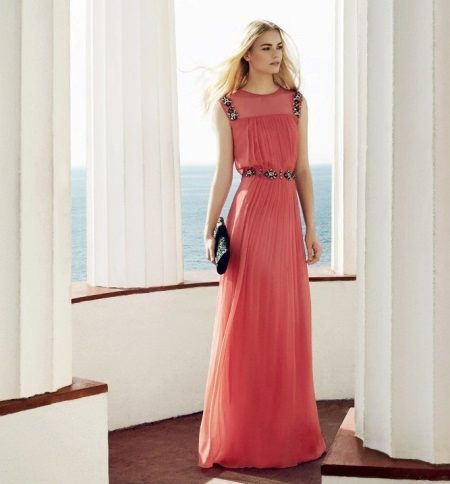 Robe de soirée corail