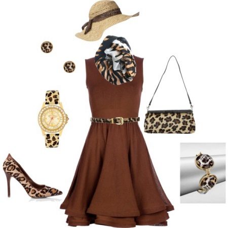 Accessoires pour robe courte marron