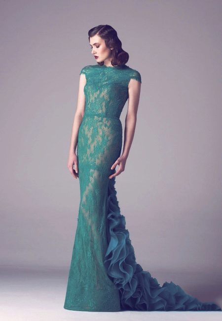  Robe de soirée verte