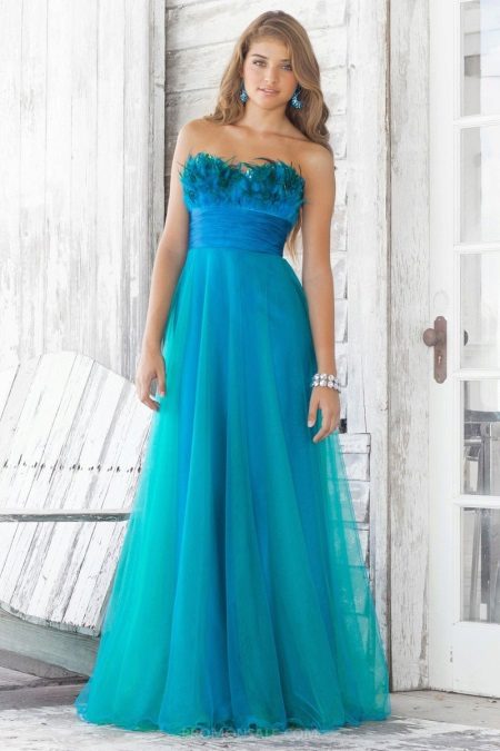 Robe longue marine de style empire
