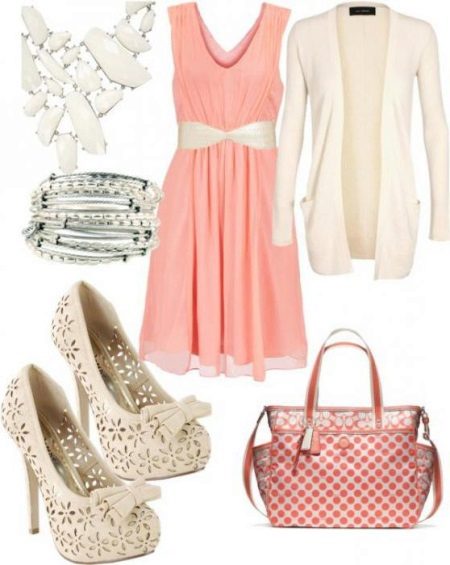 Accessoires de robe de pêche blanche