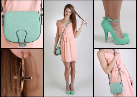Robe pêche avec accessoires turquoise