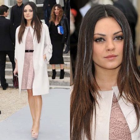 Robe rose avec veste blanche