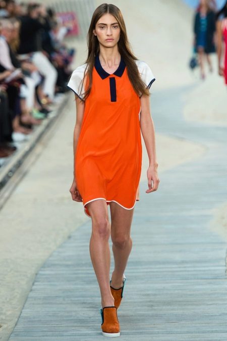 Chemise habillée orange de style sportif