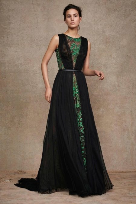 Robe en guipure avec mousseline