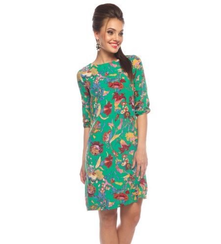 Robe courte à imprimé vert