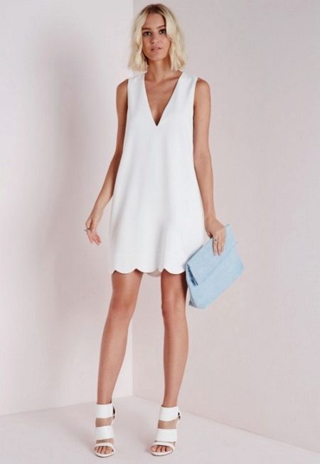 Robe courte en viscose blanche