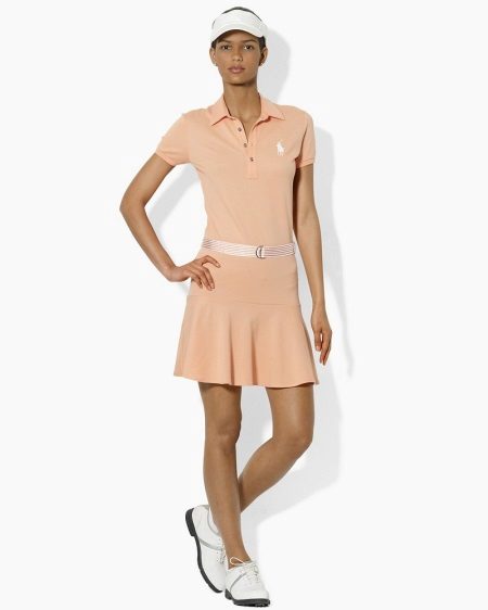Robe polo beige semi-surround